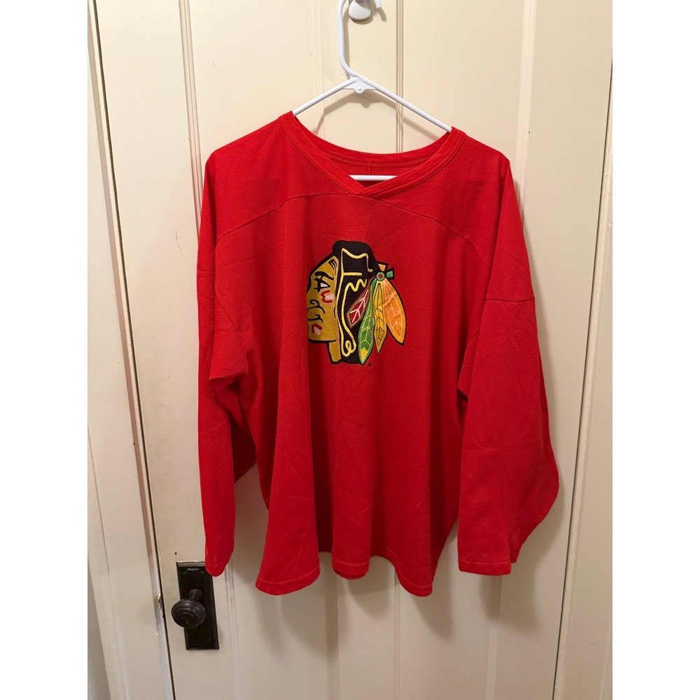 Vintage CCM Chicago Blackhawks Jersey Red Mesh Ferrara Pan Mens XXL Canada